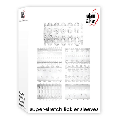 Adam & Eve Super-Stretch Tickler Sleeves (Clear) - 7 Pack-Unclassified-Adam & Eve-Danish Blue Adult Centres