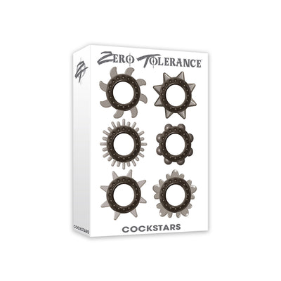 Zero Tolerance Cockstars - Set of 6 Cock rings (Black)-Unclassified-Zero Tolerance-Danish Blue Adult Centres