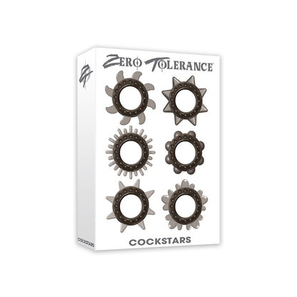 Zero Tolerance Cockstars - Set of 6 Cock rings (Black)-Unclassified-Zero Tolerance-Danish Blue Adult Centres