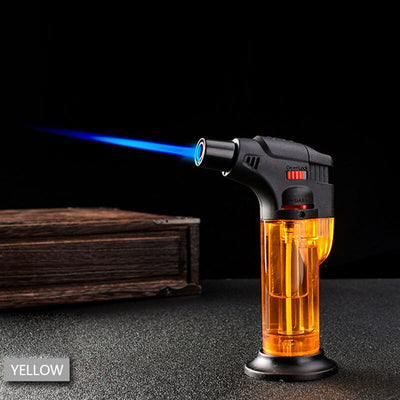 Trio Transparent Blow Torch Jet Lighter w/Base (Assorted)-Lifestyle - Lighters - Jet Lighters-Trio-Danish Blue Adult Centres