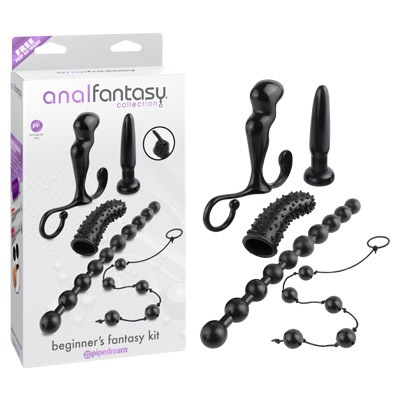 Pipedream Anal Fantasy Collection Beginner's Fantasy Kit 6pcs (Black)-Adult Toys - Anal-Pipedream-Danish Blue Adult Centres