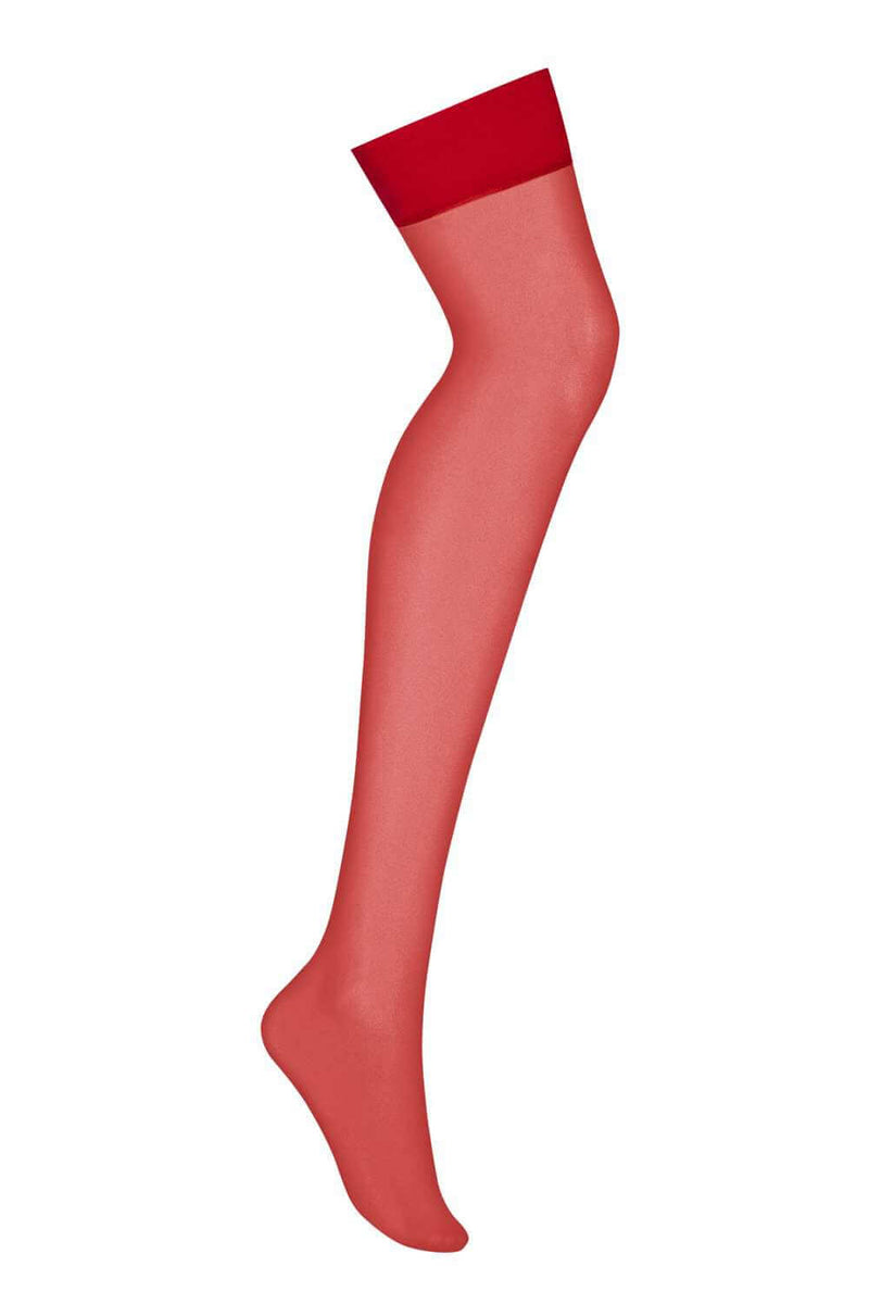 Obsessive S800 Sheer Stockings Red S/M-Clothing - Pantyhose-Obsessive-Danish Blue Adult Centres