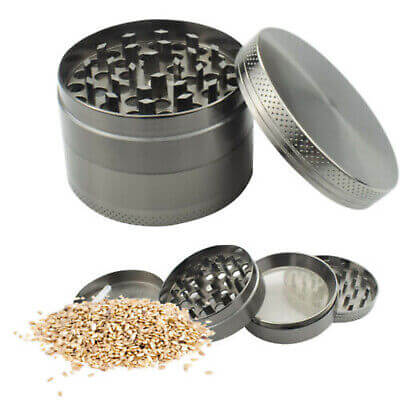 Magnetic 4-Tier Grinder (Chrome) - 4.5cm x 5cm-Lifestyle - Smoking Accessories-Agung-Danish Blue Adult Centres