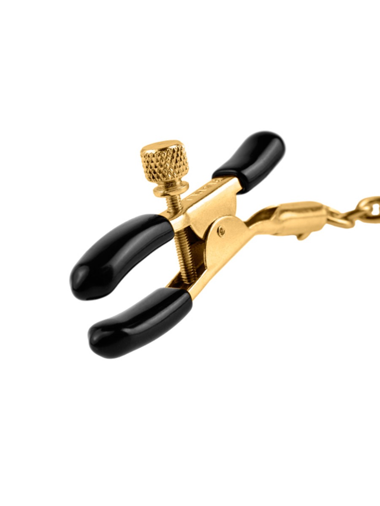 Pipedream Fetish Fantasy Gold Chain Nipple Clamps (Gold)-Bondage & Fetish - Nipple Play-Pipedream-Danish Blue Adult Centres