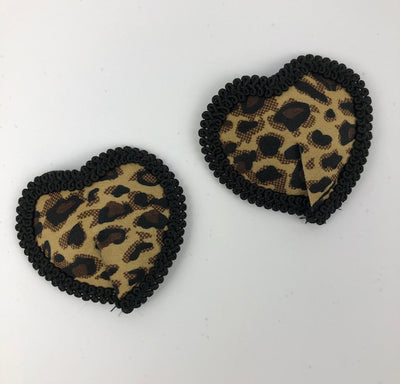 Poison Rose - Heart Edged Nipple Covers Leopard-Clothing - Accessories-Poison Rose-Danish Blue Adult Centres