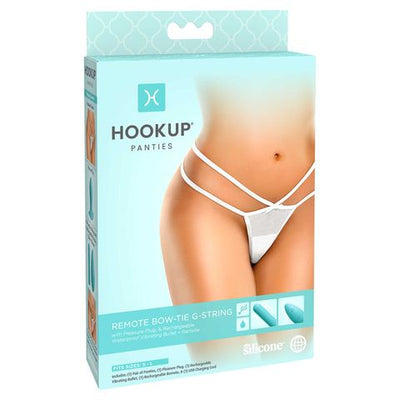 Hookup Remote Bow-Tie G-string Panty O/S-Adult Toys - Vibrators - Remote Controllable-Pipedream-Danish Blue Adult Centres