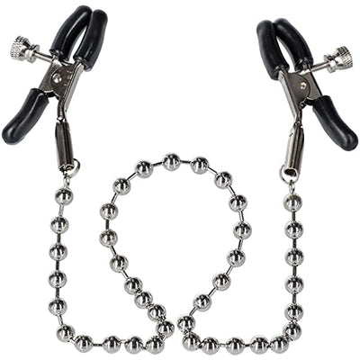 Nipple Play Silver Beaded Nipple Clamps Silver-Unclassified-CalExotics-Danish Blue Adult Centres