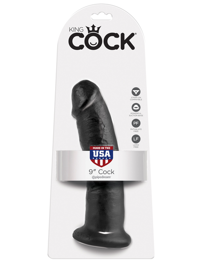 King Cock Realistic Dildo without balls 9 inch Black-Adult Toys - Dildos - Realistic-King Cock-Danish Blue Adult Centres