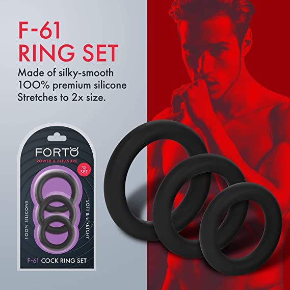 Forto F-61 Cock Ring Set (3 pack)-Adult Toys - Cock Rings-Forto-Danish Blue Adult Centres
