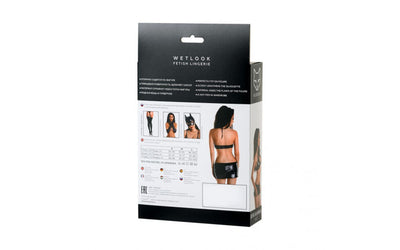 Glossy Wetlook Set Brianna - Medium-Clothing - Bra & Panty Sets-Glossy-Danish Blue Adult Centres