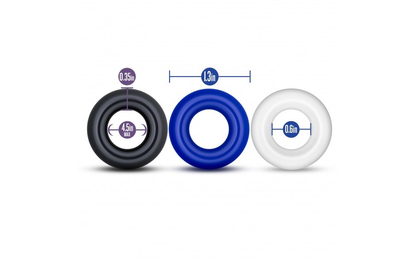 Stay Hard Donut Rings-Assorted 3 Pack-Adult Toys - Cock Rings-Blush-Danish Blue Adult Centres