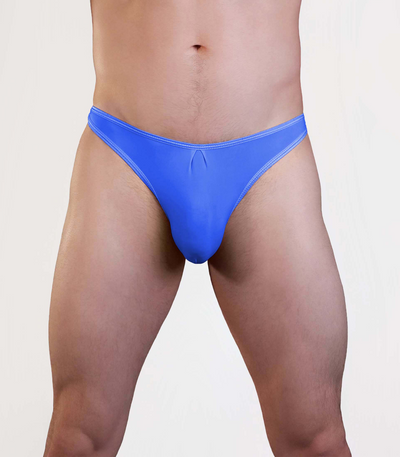 Love In Leather Mens Lycra G-string S/M Blue-Clothing - Underwear & Panties - Mens Room in Front-Love In Leather-Danish Blue Adult Centres