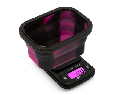 On Balance Mini Silicone Bowl Scale 100g x 0.01g Pink-Lifestyle - Scales - 0.01-On Balance-Danish Blue Adult Centres