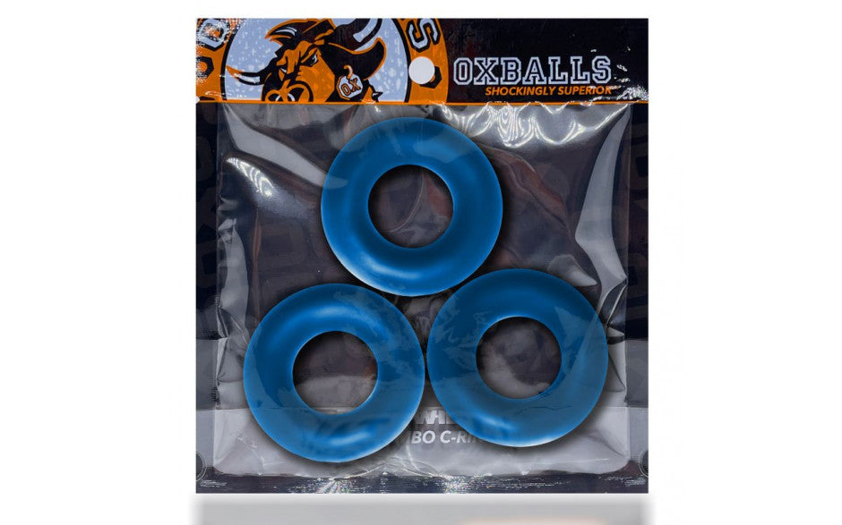 Fat Willy 3 Pc Jumbo Cockrings-Adult Toys - Cock Rings-Oxballs-Danish Blue Adult Centres