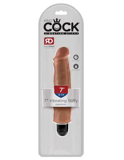 King Cock 7" Vibrating Stiffy - Tan-Unclassified-King Cock-Danish Blue Adult Centres