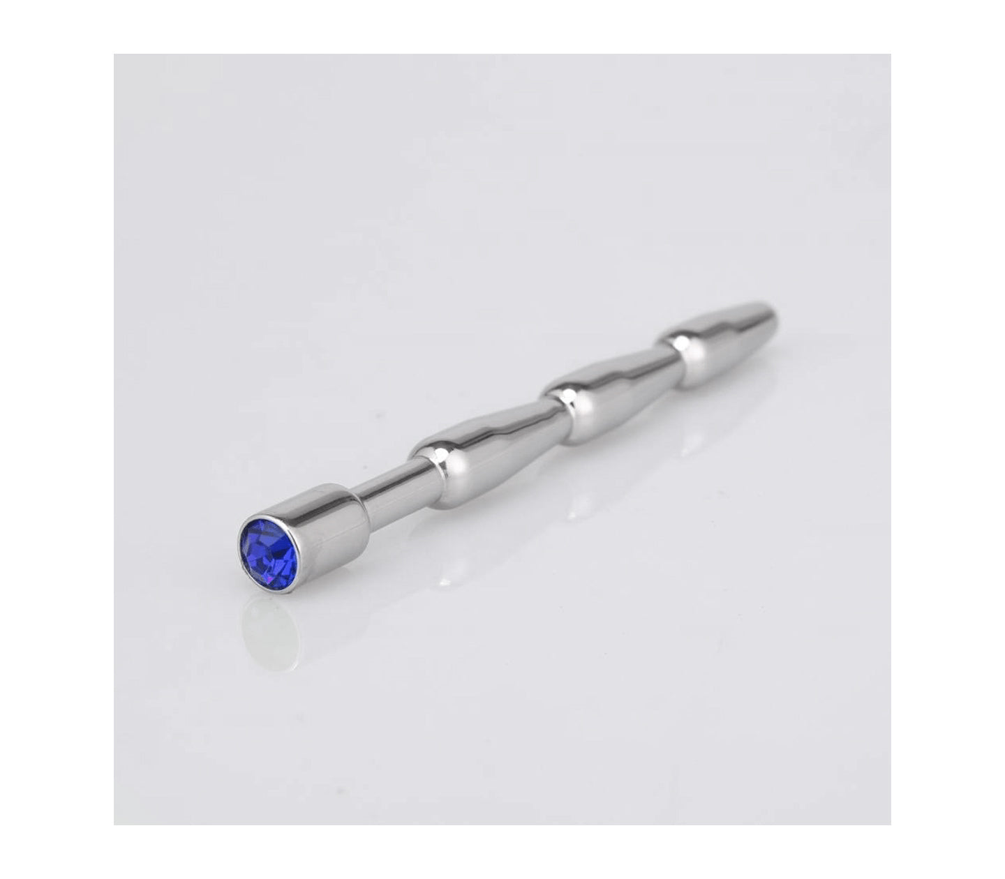 Stainless Steel Urethral Solid Plug With Gem-Bondage & Fetish - Urethra-Love In Leather-Danish Blue Adult Centres