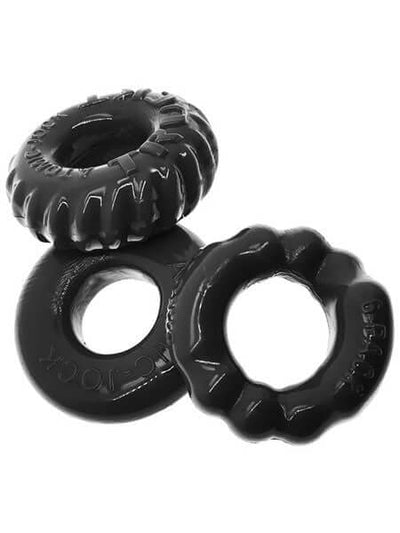Bonemaker 3 Pc Cockring Set Black-Adult Toys - Cock Rings-Oxballs-Danish Blue Adult Centres