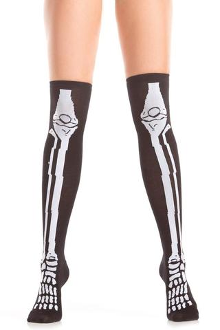 Be Wicked Skeleton Knee High Socks-Unclassified-BeWicked-Danish Blue Adult Centres