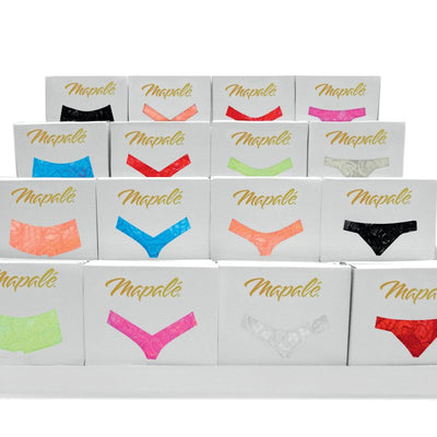 Sexy Lace V Back Thong Hot Pink - Large-Clothing - Underwear & Panties - Womens Flat Front-Mapale-Danish Blue Adult Centres