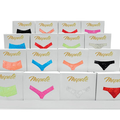 Sexy Lace V Back Thong Hot Pink - Medium-Clothing - Underwear & Panties - Womens Flat Front-Mapale-Danish Blue Adult Centres