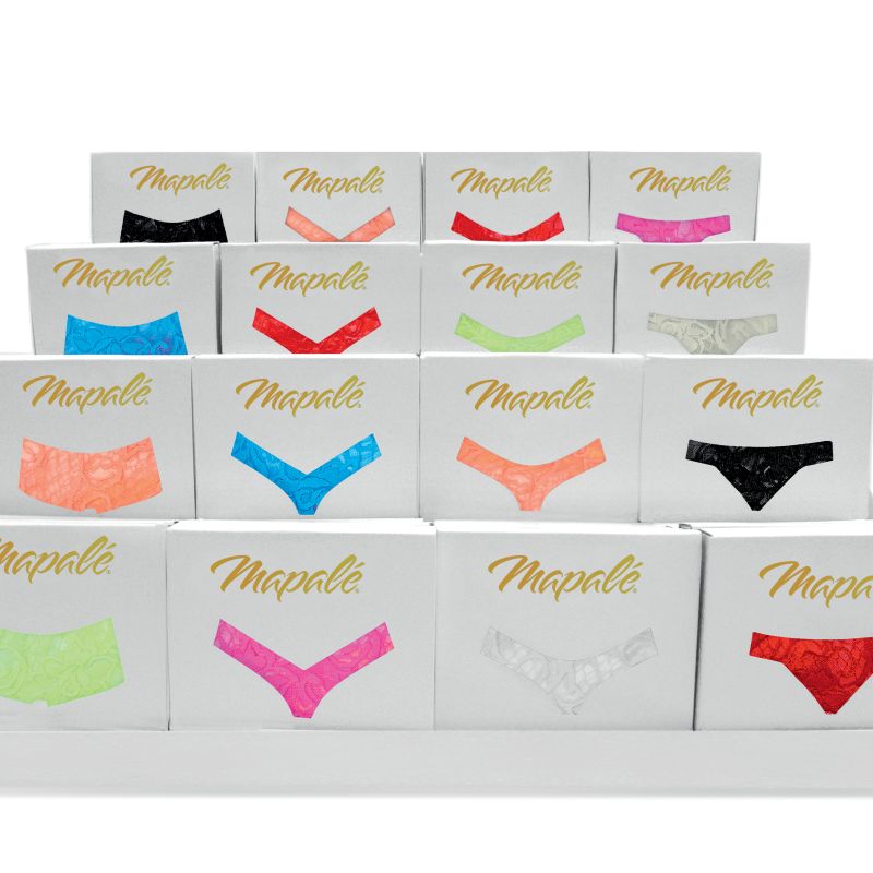 Sexy Lace V Back Thong Hot Pink - Medium-Clothing - Underwear & Panties - Womens Flat Front-Mapale-Danish Blue Adult Centres