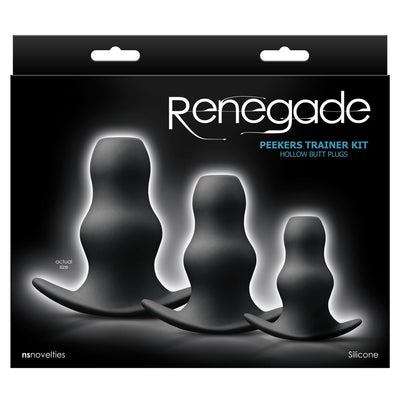 Renegade Peekers Trainer Kit - Hollow Butt Plugs-Adult Toys - Anal - Plugs-Renegade-Danish Blue Adult Centres