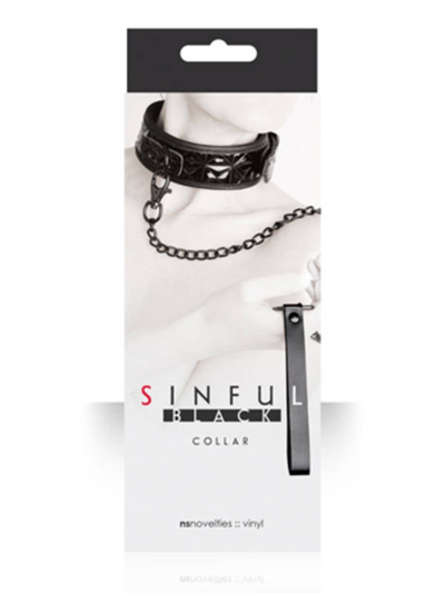 Sinful Collar 2" (Black)-Bondage & Fetish - Cuffs & Restraints-NS Novelties-Danish Blue Adult Centres