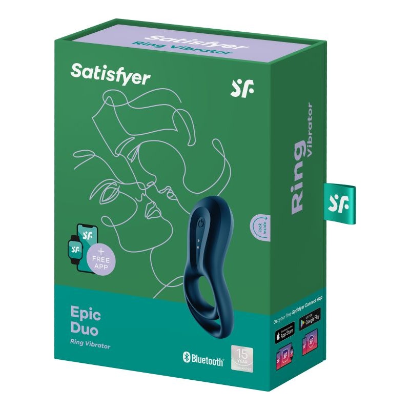 Satisfyer Legendary Duo Cockring with Bluetooth & App-Adult Toys - Cock Rings - Vibrating-Satisfyer-Danish Blue Adult Centres