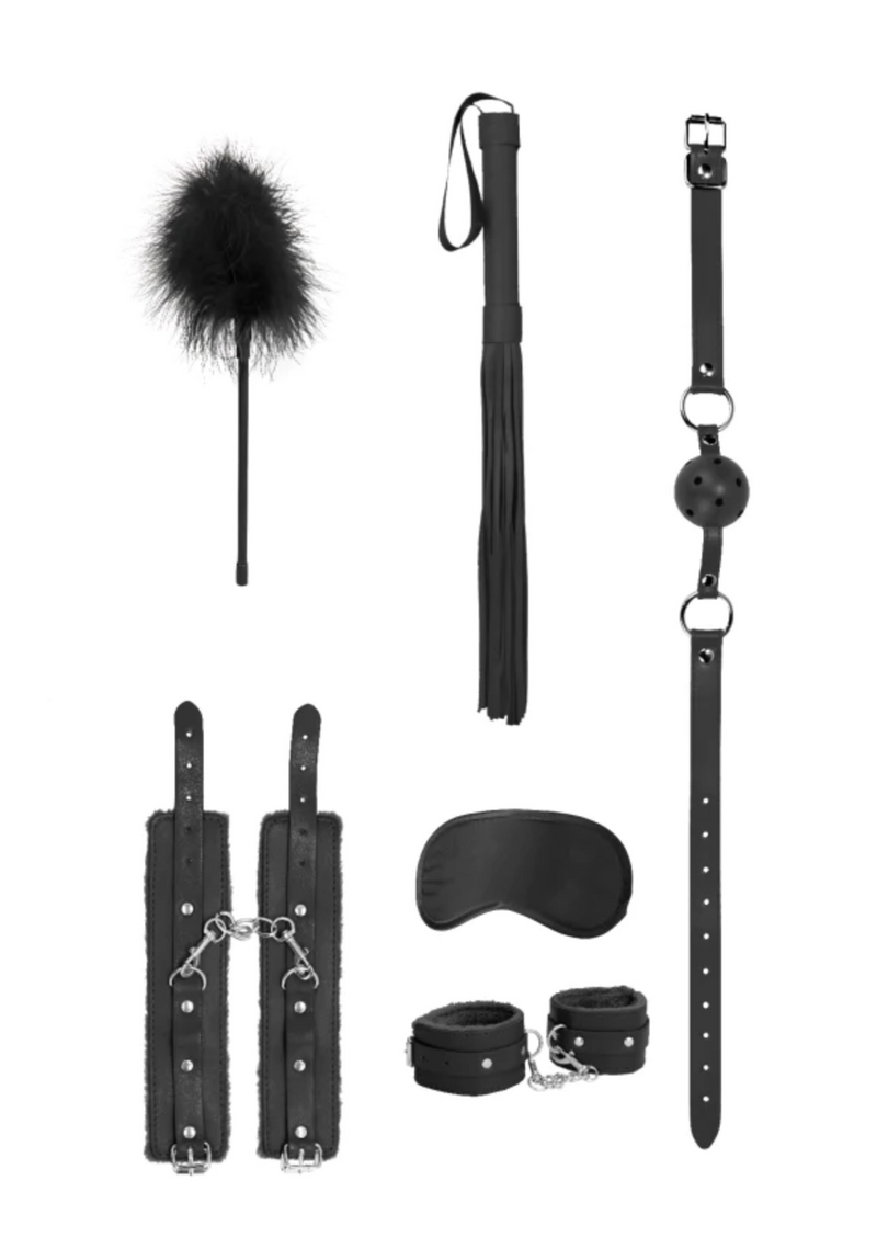 Ouch! Beginner Bondage Kit- Black-Bondage & Fetish - Kits-Ouch-Danish Blue Adult Centres