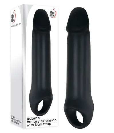 Adam & Eve Adam's Fantasy Extension with Ball Strap-Adult Toys - Cock Rings - Sleeves-Adam & Eve-Danish Blue Adult Centres