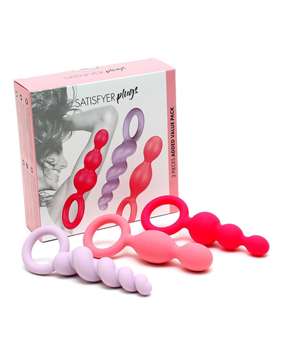 Satisfyer Booty Call Butt Plugs - Set of 3 (Assorted)-Adult Toys - Anal - Plugs-Satisfyer-Danish Blue Adult Centres