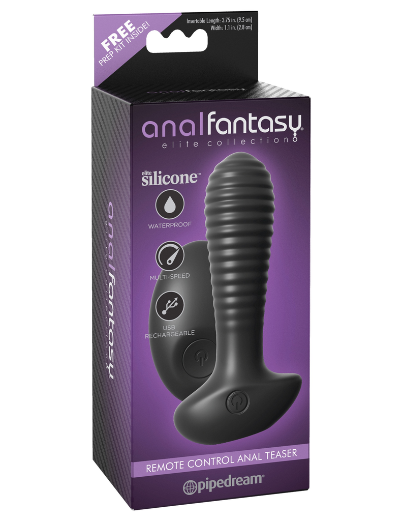 Pipedream Anal Fantasy Elite Collection Remote Control Anal Teaser (Black)-Adult Toys - Anal - Plugs-Pipedream-Danish Blue Adult Centres