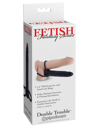 Pipedream Fetish Fantasy Series Double Trouble (Black)-Adult Toys - Strap On - Kits-Pipedream-Danish Blue Adult Centres