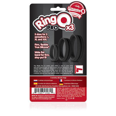 ScreamingO RingO Pro 3 Piece Cock Ring Set-Cock Rings-ScreamingO-Danish Blue Adult Centres