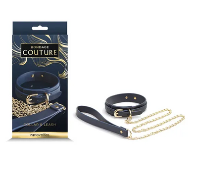 Bondage Couture Collar & Leash-Bondage & Fetish - Cuffs & Restraints-NS Novelties-Danish Blue Adult Centres