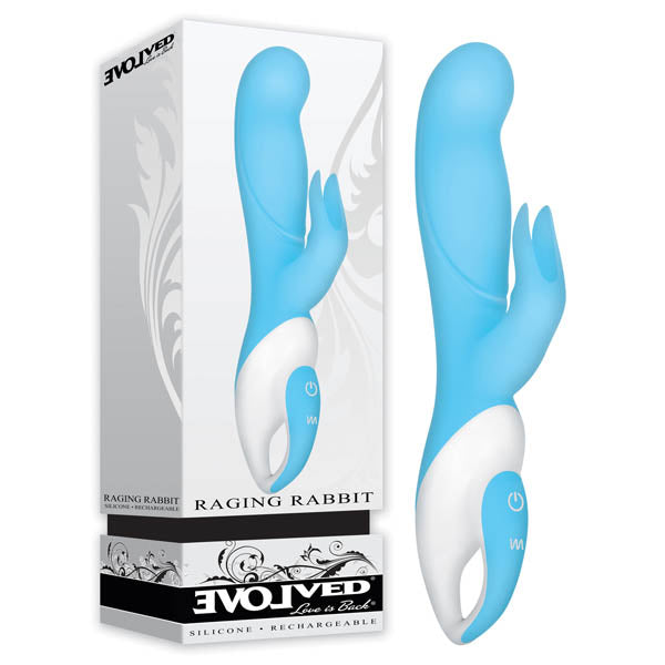 Evolved Raging Rabbit Vibrator (Blue)-Adult Toys - Vibrators - Rabbits-Evolved-Danish Blue Adult Centres