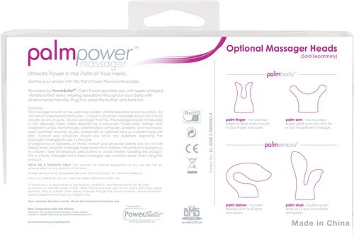 Palm Power Massager w/ Adapter (Fuschia)-Adult Toys - Vibrators - Wands-PalmPower-Danish Blue Adult Centres