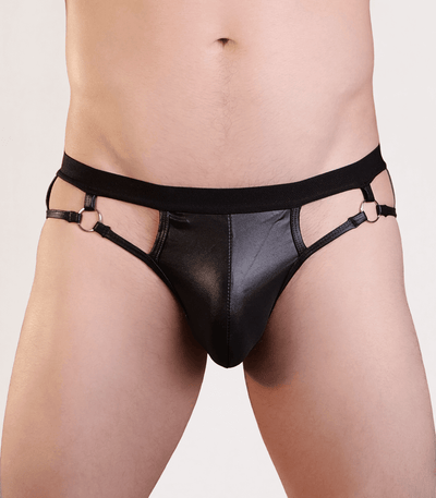 Love In Leather- Mens Wet Look Briefs S/M-Clothing - Underwear & Panties - Mens& - Room in Front-Love In Leather-Danish Blue Adult Centres