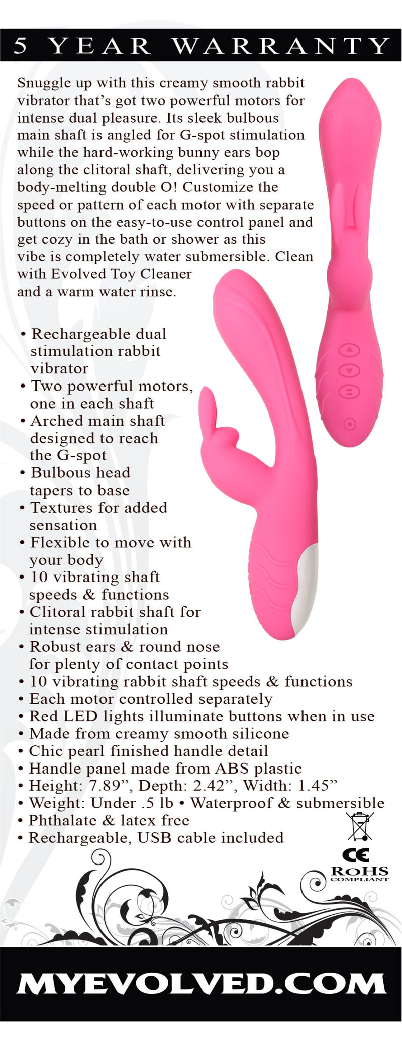 Evolved Bunny Kisses-Adult Toys - Vibrators - Rabbits-Evolved-Danish Blue Adult Centres