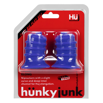Hunky Junk - Elong Wide Base Nipsuckers Cobalt (Royal Blue)