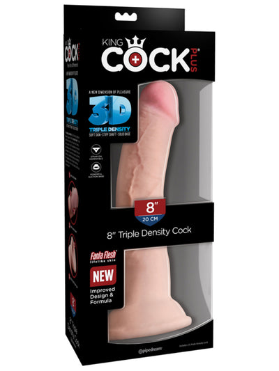 King Cock Plus 3D Realistic Dildo - Triple Density - Flesh Colour