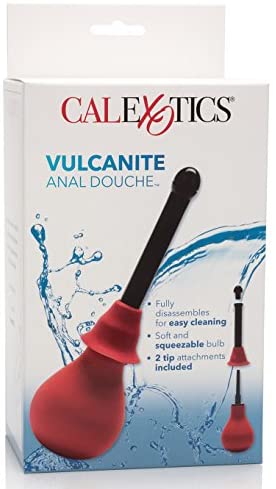 CalExotics Vulcanite Anal Douche (Black/Red)-Unclassified-CalExotics-Danish Blue Adult Centres