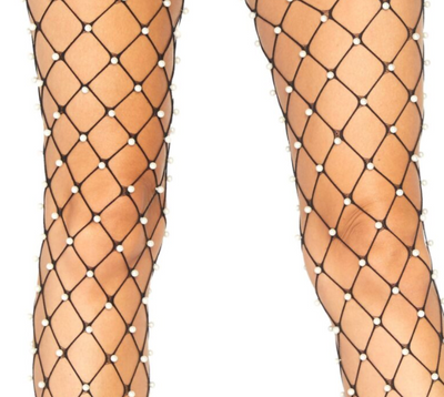 Poison Rose Pearl Fishnet Tights O/S-Unclassified-Poison Rose-Danish Blue Adult Centres