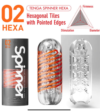 Tenga Spinner 02 HEXA-Adult Toys - Masturbators-Tenga-Danish Blue Adult Centres