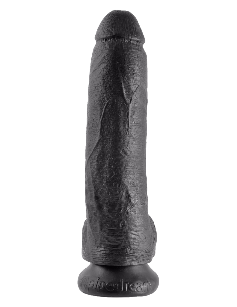 King Cock Realistic Dildo with balls 9inch Black