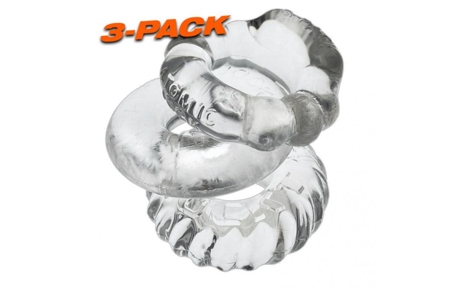 Bonemaker 3 Pc Cockring Set Clear-Adult Toys - Cock Rings-Oxballs-Danish Blue Adult Centres