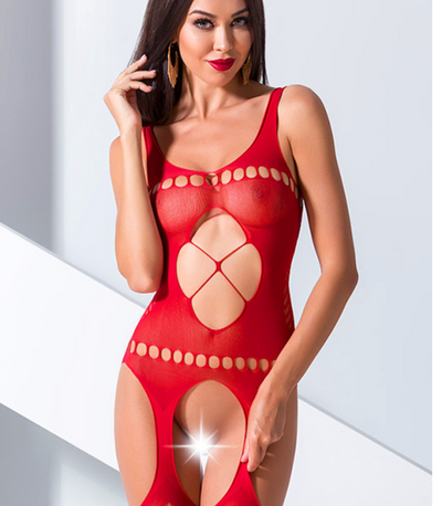 Passion Erotic Clara Cut-Out Bodystocking O/S (red)-Clothing - Bodystocking-Passion Erotic-Danish Blue Adult Centres