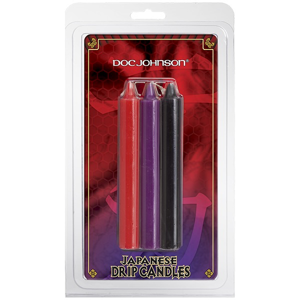 Doc Johnson Japanese Drip Candles - 3 Pack Multi-Colored-Bondage & Fetish - Sensation Play-Doc Johnson-Danish Blue Adult Centres