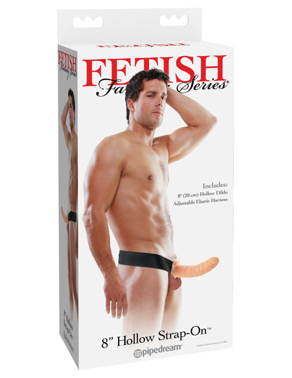 Pipedream Fetish Fantasy 8inch Vibrating Hollow Strap-On (Flesh)-Adult Toys - Strap On - Kits-Pipedream-Danish Blue Adult Centres