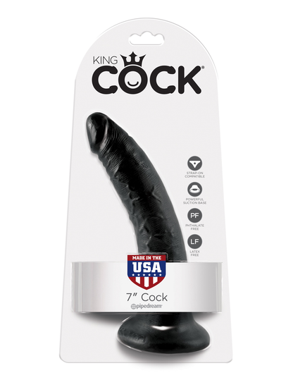King Cock Realistic Dildo without balls 7 inch Black-Adult Toys - Dildos - Realistic-King Cock-Danish Blue Adult Centres